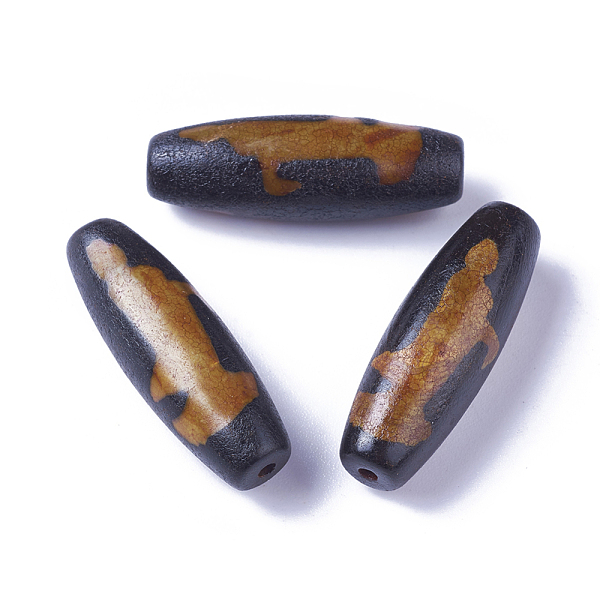 

PandaHall Tibetan Style Guanyin/ Goddess of Mercy Pattern dZi Beads, Natural Agate Beads, Rice, 28~30x9.5~10.5mm, Hole: 1.5~2mm Tibetan...