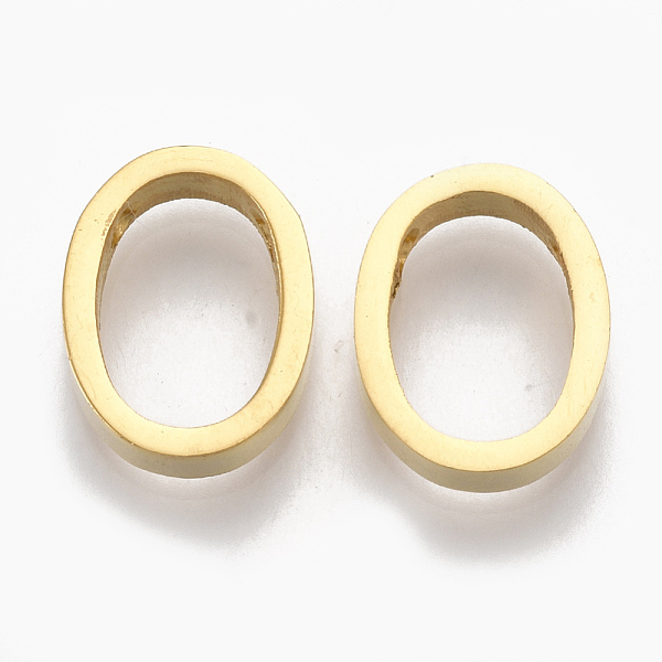 PandaHall 304 Stainless Steel Pendants, Number, Golden, Num.0, 12x10x3mm, Hole: 1.8mm 304 Stainless Steel Number