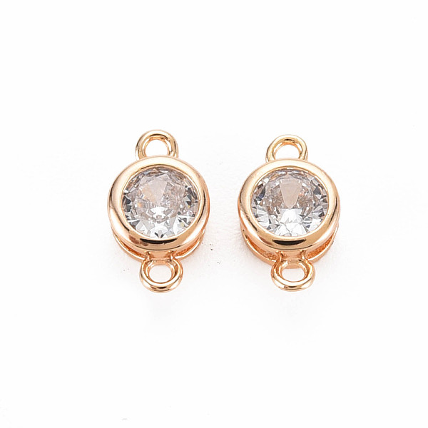 

PandaHall Brass Connector Charms, with Rhinestone, Nickel Free, Real 18K Gold Plated, Flat Round, White Opal, 9x5x3mm, Hole: 1mm...