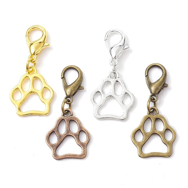 

PandaHall Alloy Pendant Decorations, with Zinc Alloy Lobster Claw Clasps, Cadmium Free & Lead Free, Bear Paw Prints, Mixed Color, 36mm, Bear...