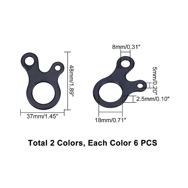 

PandaHall Outdoor Tent Canopy Nail Windbreak Rope Buckle, Snail Type Anti-Skid Buckle, Three-Eye Stainless Steel Quick Adjustment Plate...