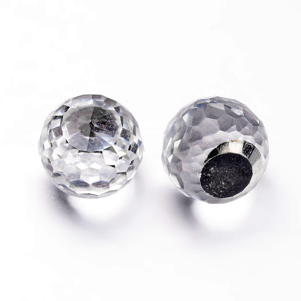 

PandaHall Faceted Round Glass Cabochons, Clear, 8x7mm Glass Round Clear