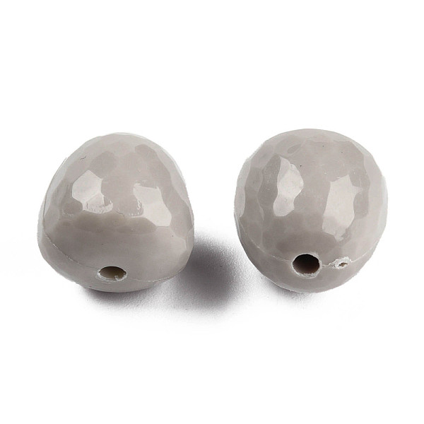 

PandaHall Opaque Acrylic Beads, Faceted, Teardrop, Dark Gray, 15x14.5mm, Hole: 2mm, about 243pcs/500g Acrylic Teardrop
