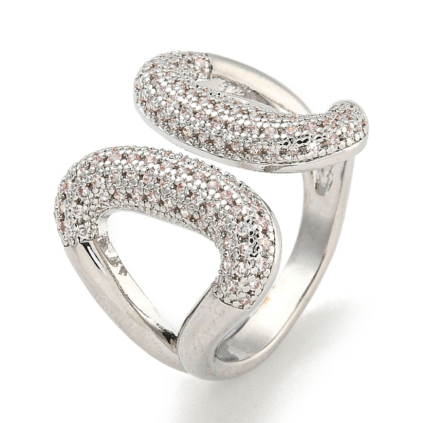 

PandaHall Rack Plating Brass Micro Pave Cubic Zirconia Teardrop Open Cuff Rings for Women, Long-Lasting Plated, Cadmium Free & Lead Free..., Clear