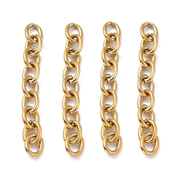 

PandaHall 201 Stainless Steel Chain Extender, Cable Chain, Golden, 49~50.5mm 201 Stainless Steel