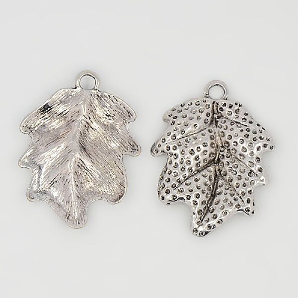 

PandaHall Tibetan Style Alloy Pendants, Leaf, Cadmium Free & Nickel Free & Lead Free, Antique Silver, 45.5x35.5x4.5mm, Hole: 4mm Alloy Leaf