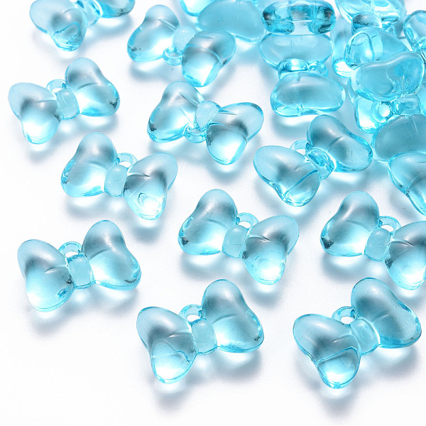 

PandaHall Transparent Acrylic Pendants, Bowknot, Light Blue, 21x29x10.5mm, Hole: 2.5mm, about 118pcs/500g Acrylic Bowknot