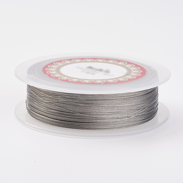 

PandaHall Steel Wire, Silver, Stainless Steel Color, 0.4mm Steel Round Silver