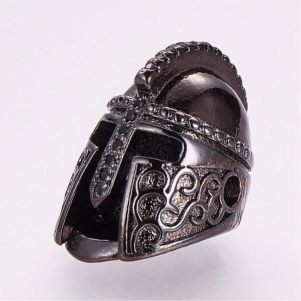 

PandaHall Brass Micro Pave Cubic Zirconia Gladiator Helmet Beads, Gunmetal, 18x12x13mm, Hole: 2mm Brass+Cubic Zirconia Others