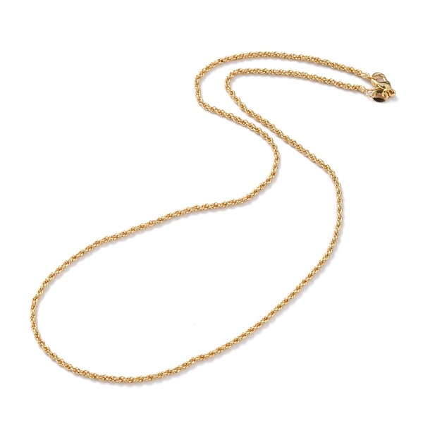 

PandaHall Brass Rope Chain Necklaces, with Lobster Claw Clasps, Long-Lasting Plated, Real 18K Gold Plated, 18.11 inch(46cm), 2mm Brass