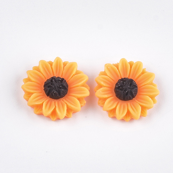 

PandaHall Resin Cabochons, Sunflower, Dark Orange, 15x5mm Resin Flower Orange