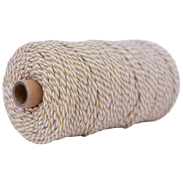 

PandaHall 100M Bicolor Round Cotton Cord, for Gift Wrapping, DIY Craft, Camel, 3mm, about 109.36 Yards(100m)/Roll Cotton Brown