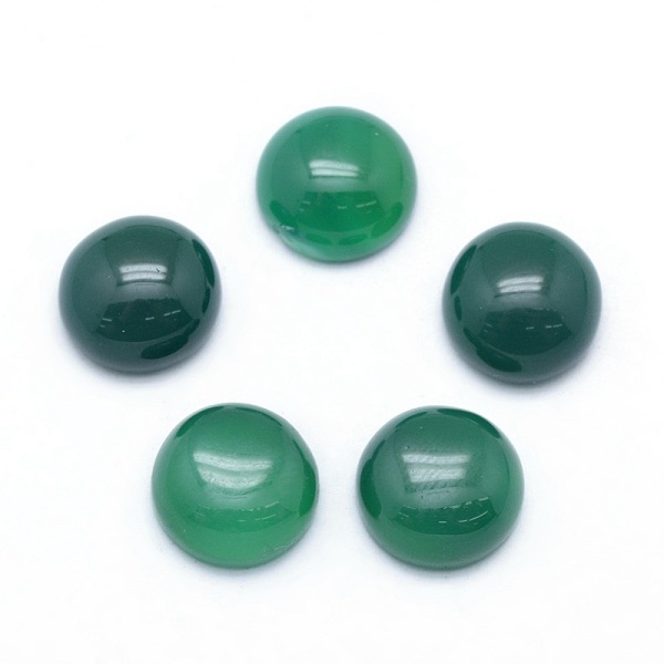 

PandaHall Natural Green Onyx Agate Cabochons, Half Round, 10x4~5mm Natural Agate Half Round