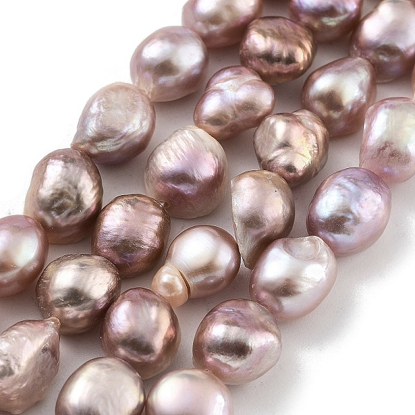 

PandaHall Natural Cultured Freshwater Pearl Beads Strands, Two Sides Polished, Grade 2A+, Rosy Brown, 8~9mm, Hole: 0.5mm, about 19pcs/strand...