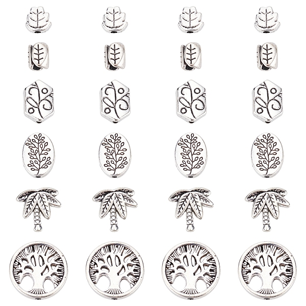 

PandaHall SUNNYCLUE 120Pcs 6 Style Tibetan Style Alloy Beads, Cadmium Free & Lead Free, Leaf & tree, Mixed Color, 20pcs/style Alloy Mixed...