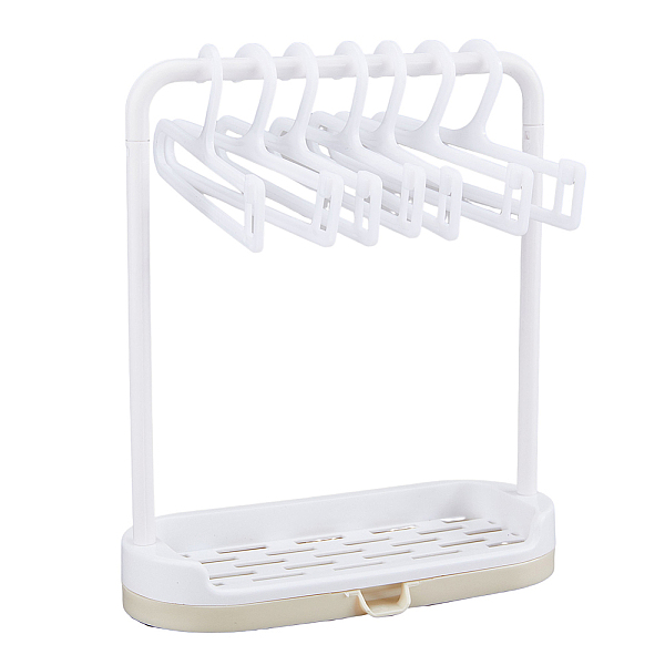 PandaHall SUPERFINDINGS 1 Set Doll Garment Rack with 10pcs Clothes Hanger Mini Doll Clothes Display Stand Furniture Accessories for...