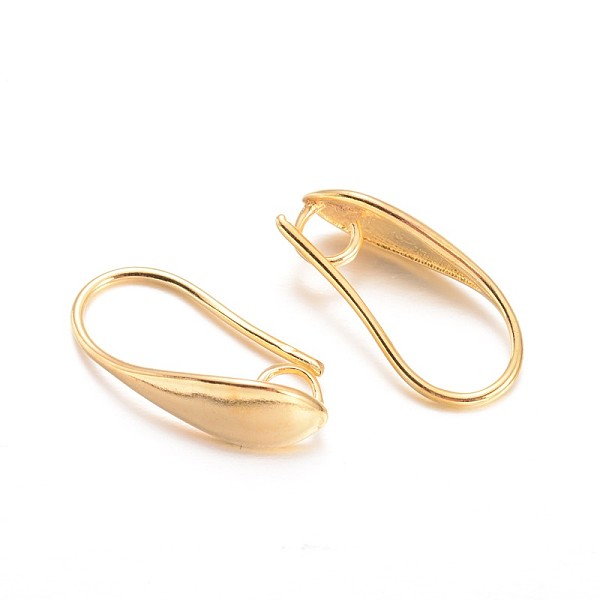 

PandaHall Brass Earring Hooks, with Horizontal Loop, Golden, 18x5.5x10.5mm, Hole: 3.5mm, Pin: 1mm Brass