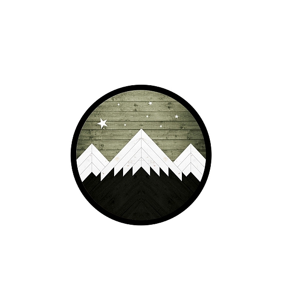 

PandaHall Round Wood Mural Painting, Self-adhesive Wall Sticker with Frame, for Living Room Bedroom Home Hallway Decor, Mountain & Forest...