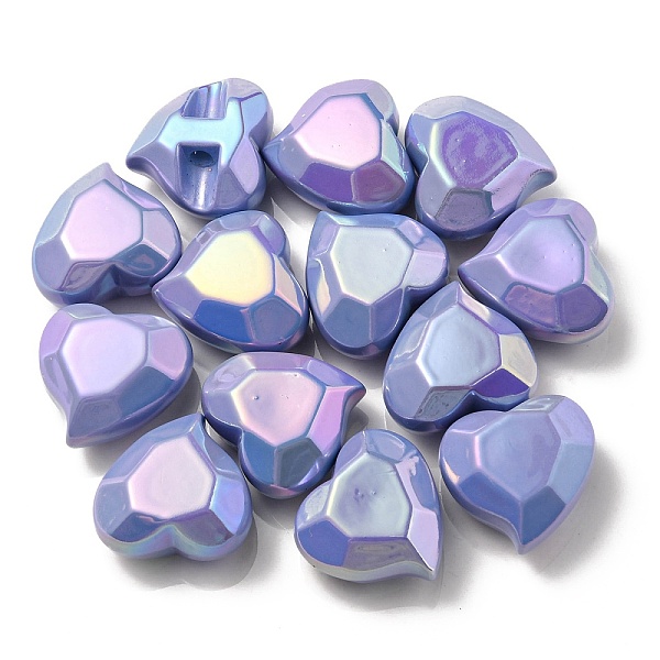 

PandaHall UV Plating Rainbow Iridescent Acrylic Beads, Heart, Lilac, 22x23x13mm, Hole: 3.5mm Acrylic Heart Purple