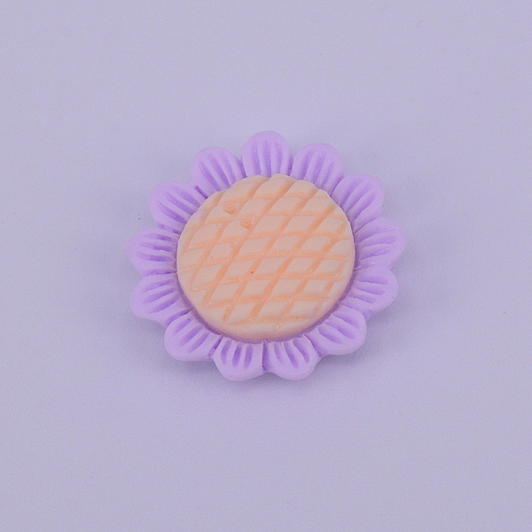 

PandaHall Opaque Frosted Resin Cabochon, Sunflower, Lilac, 19.5x5.5mm Resin Flower Purple