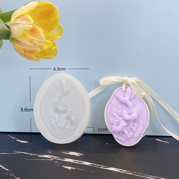

PandaHall Flower Food Grade DIY Pendant Silicone Molds, Resin Casting Molds, For UV Resin, Epoxy Resin Jewelry Making, White, 86x68x20mm...
