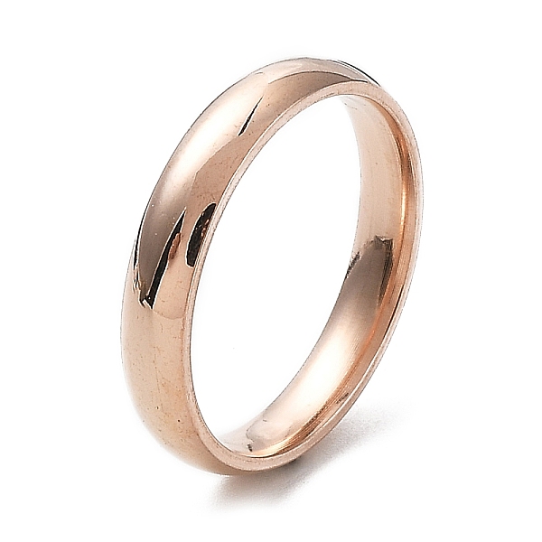 

PandaHall Ion Plating(IP) 304 Stainless Steel Flat Plain Band Rings, Rose Gold, Size 7, Inner Diameter: 17mm, 4mm 304 Stainless Steel
