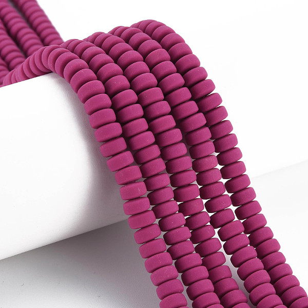 

PandaHall Handmade Polymer Clay Beads Strands, for DIY Jewelry Crafts Supplies, Flat Round, Purple, 6~7x3mm, Hole: 1.5mm, about...