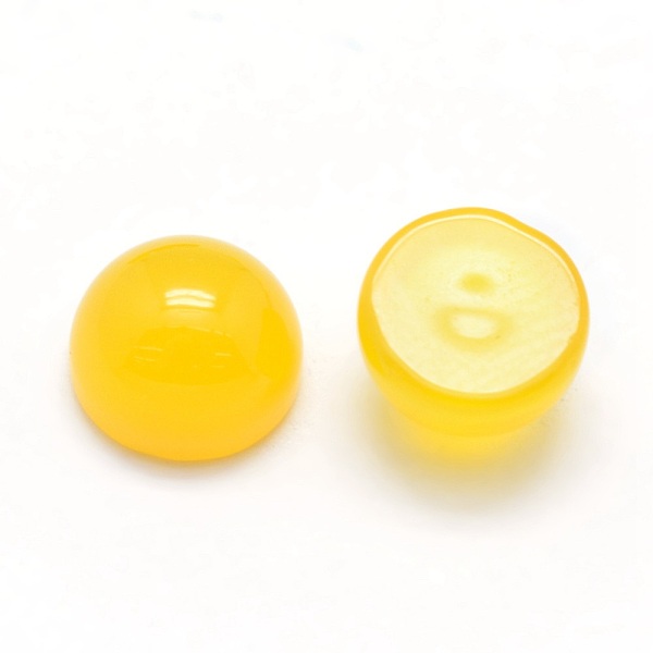 

PandaHall Natural Yellow Agate Cabochons, Half Round, 4x2~4mm Yellow Agate Half Round