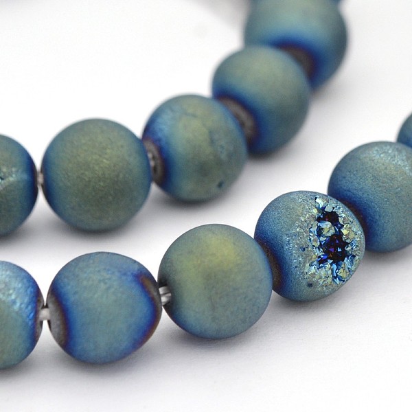 

PandaHall Electroplate Natural Agate Round Beads Strands, Dyed, Green Plated, 8mm, Hole: 1mm, about 48pcs/strand, 15.3 inch Natural Agate...