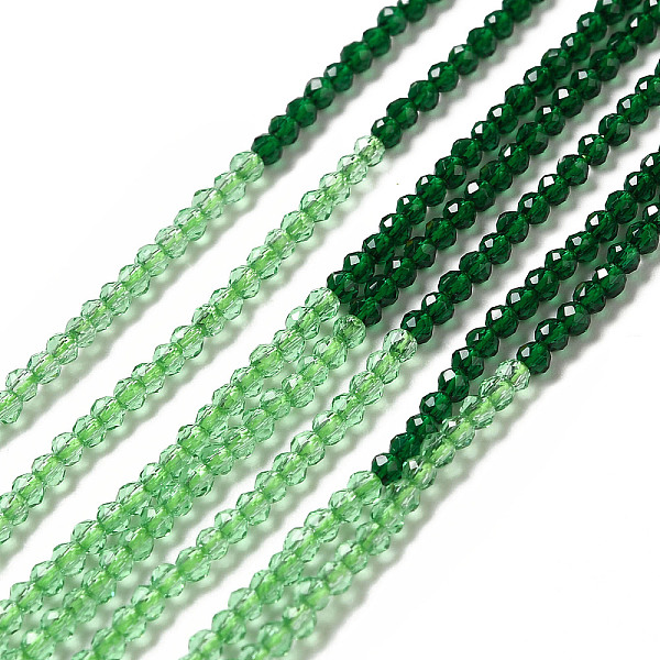 

PandaHall 2 Colors Transparent Glass Beads Strands, Segmented Multi-color Beads, Faceted, Round, Pale Green, 2mm, Hole: 0.5~0.6mm, about...