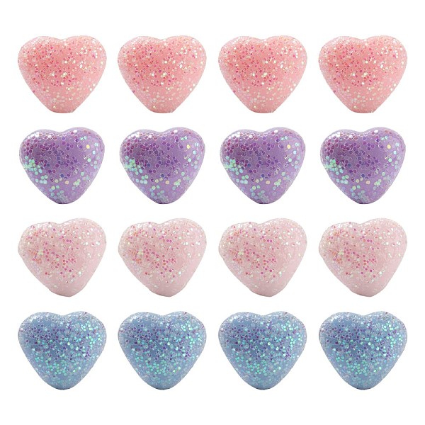 

PandaHall 80Pcs 4 Colors Opaque Acrylic Beads, with Glitter Powder, Heart, Mixed Color, 8x9.5x5.5mm, Hole: 1.4mm, 20pcs/color Acrylic Heart..., Multicolor