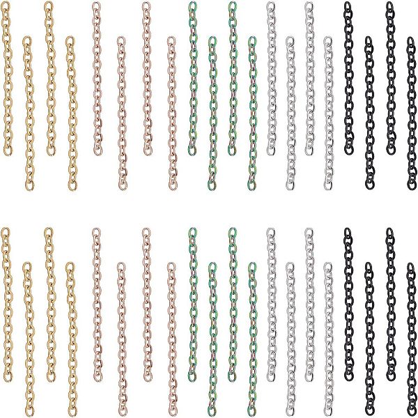 100Pcs 5 Colors 304 Stainless Steel Cable Chain Extender