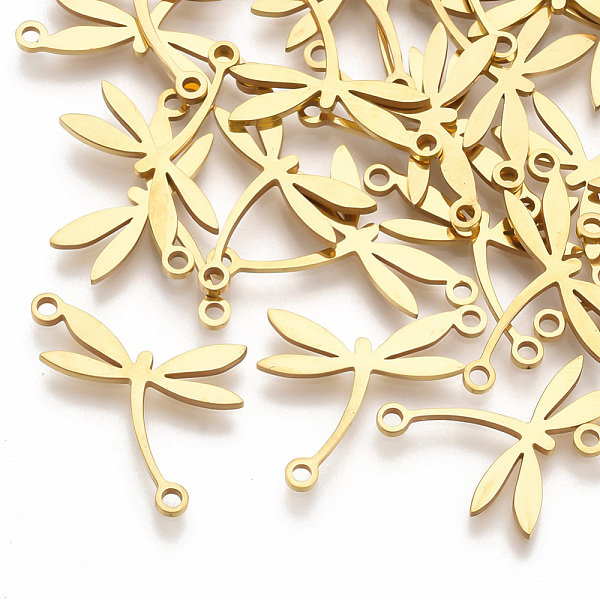 

PandaHall 201 Stainless Steel Links connectors, Laser Cut Links, Dragonfly, Golden, 16x18x1mm, Hole: 1.4mm 201 Stainless Steel Dragonfly