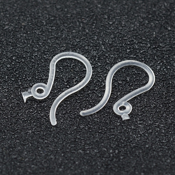 

PandaHall Eco-Friendly Plastic Earring Hooks, Ear Wire, with Horizontal Loop, White, 10x13x0.8mm, Hole: 1mm, 24 Gauge, Pin: 0.5mm, about...