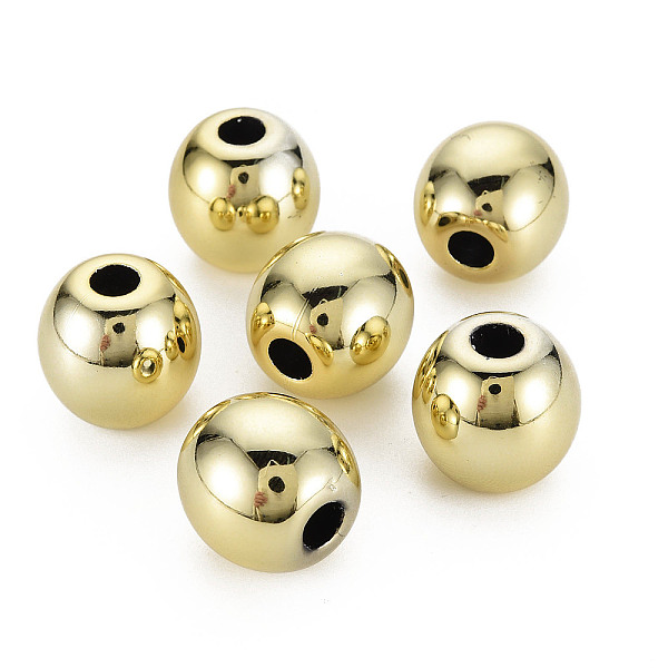 

PandaHall UV Plating Acrylic European Beads, Barrel, Gold, 17.5x17mm, Hole: 5mm Acrylic Barrel Gold