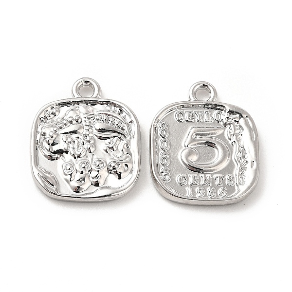 

PandaHall Rack Plating Alloy Pendants, Cadmium Free & Lead Free, Square Charms with Number 5, Platinum, 16x13.5x2mm, Hole: 1.6mm Alloy...