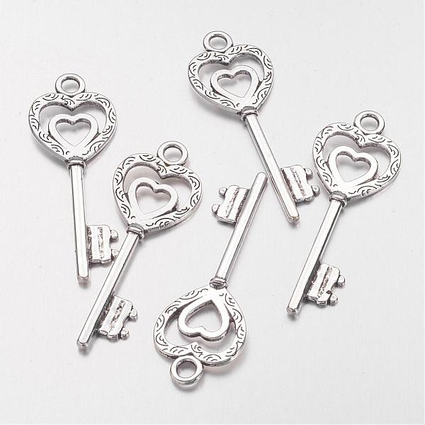 

PandaHall Alloy Pendants, Cadmium Free & Nickel Free & Lead Free, Skeleton Key Pendants, Antique Silver, 50x18x3mm, Hole: 4mm Alloy Key