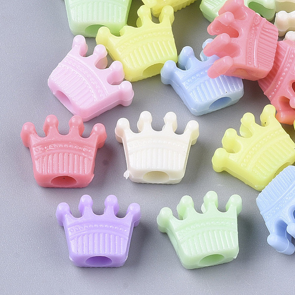 

PandaHall Opaque Acrylic European Beads, Large Hole Beads, Crown, Mixed Color, 10.5x13x6mm, Hole: 4mm, about 1500pcs/500g. Acrylic Crown..., Multicolor