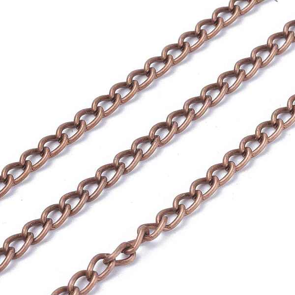 

PandaHall Iron Twisted Chains Curb Chains, Unwelded, Red Copper, 5.5x3.5x1mm, about 164.04 Feet(50m)/roll Iron