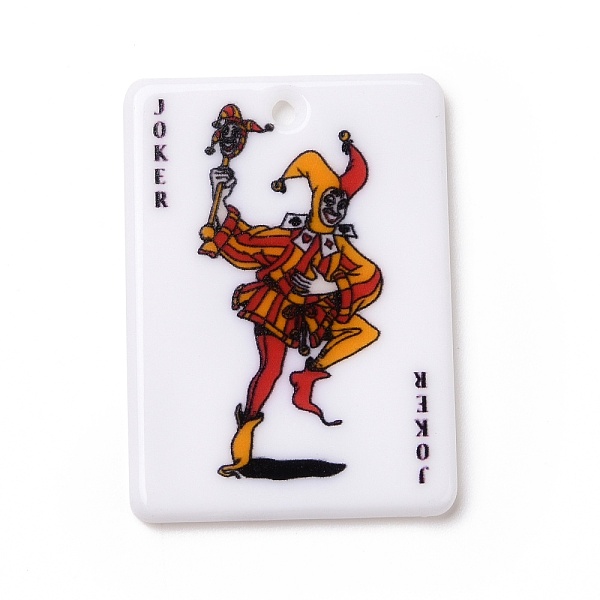 

PandaHall Printed Acrylic Pendants, Rectangle with Playing Cards Pattern, Joker, Colorful, 36x25.5x2mm, Hole: 1.8mm Acrylic 12 Chinese...