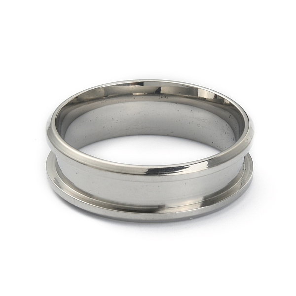 

PandaHall 201 Stainless Steel Grooved Finger Ring Settings, Ring Core Blank, for Inlay Ring Jewelry Making, Stainless Steel Color, US Size...