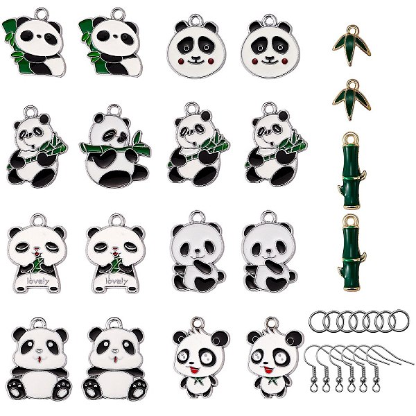

PandaHall DIY Panda Drop Earring Making Kits, Including Alloy Enamel Pendant, Iron Earring Hooks & Jump Rings, Mixed Color, 68pcs/box Alloy..., Multicolor