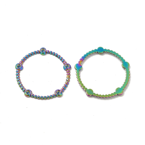 

PandaHall Ion Plating(IP) 304 Stainless Steel Linking Ring Rhinestone Settings, Ring, Rainbow Color, Fit for 1.6mm Rhinestone, 22x1.5mm 304...