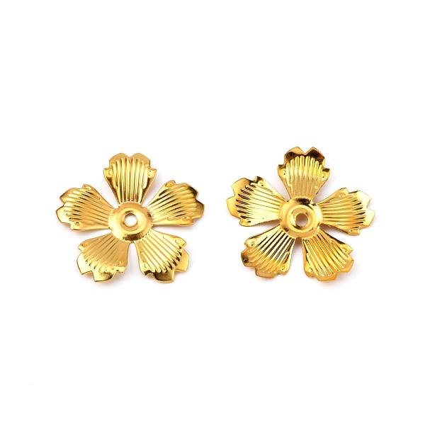 

PandaHall 5-Petal Iron Bead Caps, Flower, Golden, 33x34x3mm, Hole: 2.5mm Iron