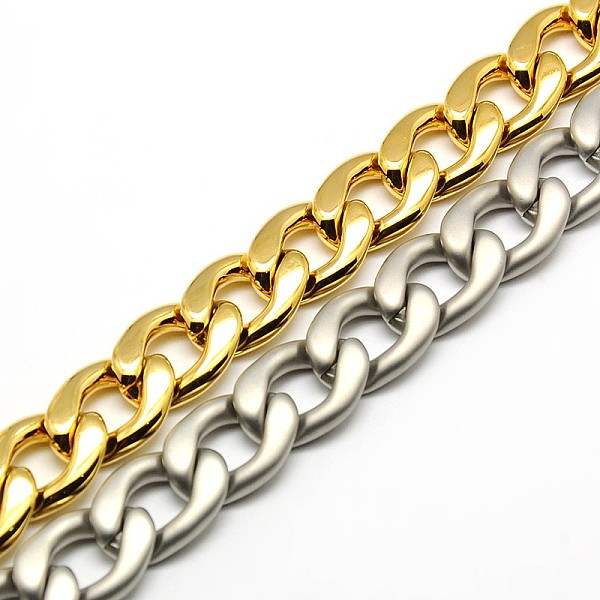 

PandaHall 304 Stainless Steel Curb Chain/Twisted Chain Bracelets, with Lobster Claw Clasps, Mixed Color, 8-5/8 inch(220mm), 12mm 304...