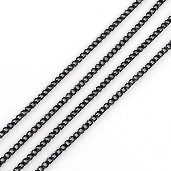 

PandaHall Electrophoresis Unwelded Iron Curb Chains, with Card Paper, Black, 3.7x2.8x0.8mm, about 32.8 Feet(10m)/card Iron Black