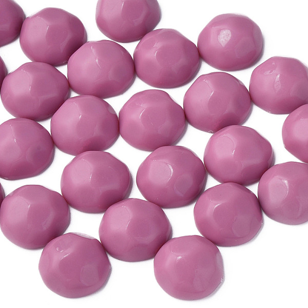

PandaHall Opaque Acrylic Cabochons, Faceted, Half Round, Flamingo, 23x22x11mm, about 140pcs/500g Acrylic Half Round Pink