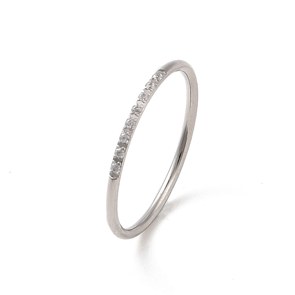

PandaHall 304 Stainless Steel Finger Ring, with Cubic Zirconia, Stainless Steel Color, 1mm, US Size 6 3/4(17.1mm) 304 Stainless Steel