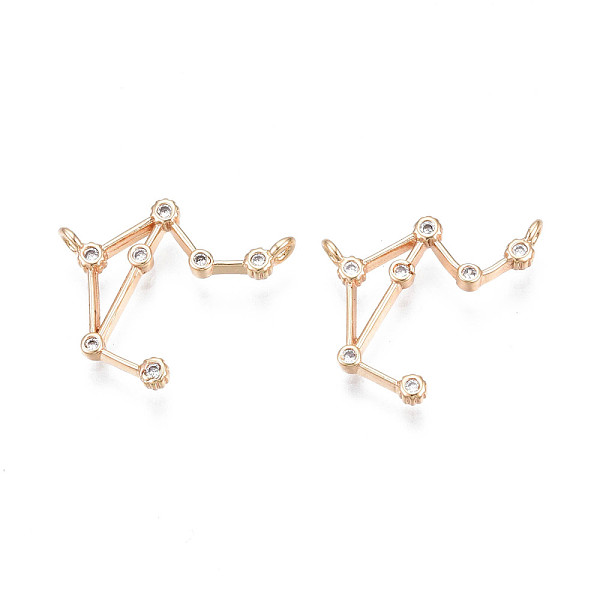 

PandaHall Brass Connector Charms, with Crystal Rhinestone, Real 18K Gold Plated, Cadmium Free & Nickel Free & Lead Free, Twelve..., Clear