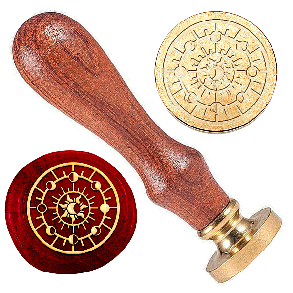 

PandaHall Wax Seal Stamp Set, Golden Tone Sealing Wax Stamp Solid Brass Head, with Retro Wood Handle, for Envelopes Invitations, Gift Card...